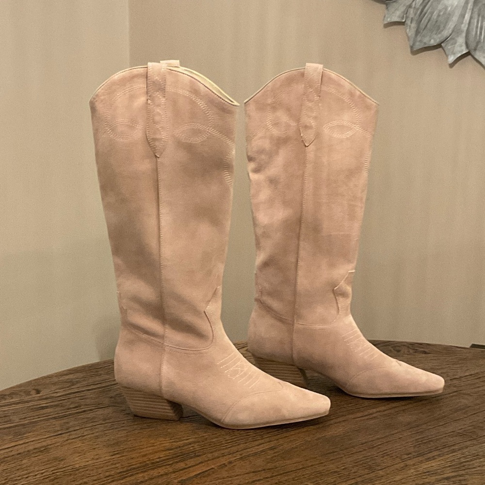 Steve Madden Cream Over the Knee Boots